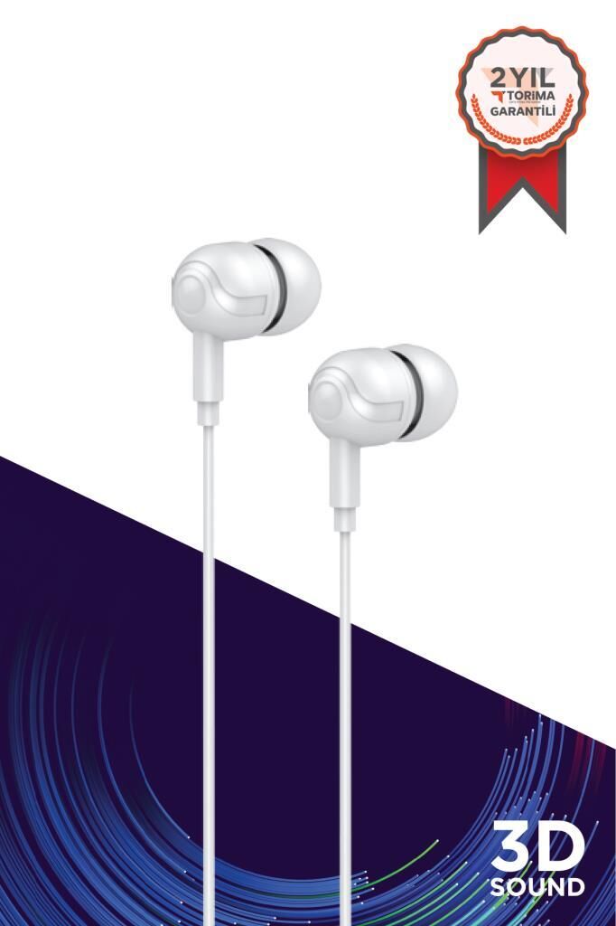 Kablolu Kulaklık Jack Girişli Kulak İçi Kulaklık H10 Beyaz