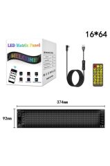 Led Matrix Panel 9x37cm Telefon Kontrollü Kayar Led Animasyon Aydınlatma RP937 Siyah