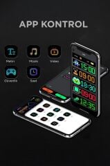 Led Matrix Panel 9x37cm Telefon Kontrollü Kayar Led Animasyon Aydınlatma RP937 Siyah