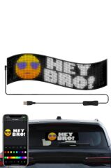 LED Matrix Panel 9x37cm Telefon Kontrollü Kayar Led Animasyon Aydınlatma RP937 Siyah