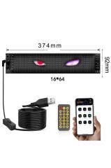 Led Matrix Panel 9x37cm Telefon Kontrollü Kayar Led Animasyon Aydınlatma RP937 Siyah