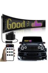 LED Matrix Panel 9x37cm Telefon Kontrollü Kayar Led Animasyon Aydınlatma RP937 Siyah