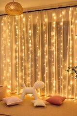 Perde LED Işık 300 LED 10 Sarkıt 8 Modlu Uzaktan Kumandalı 3x3 Metre Peri Telli Torima LW7