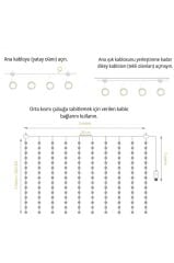 Torima LW-7 300 Ledli 10 Sarkıt Perde Led Işık, 8 Modlu Uzaktan Kumandalı, 3x3 Metre Peri Telli Led