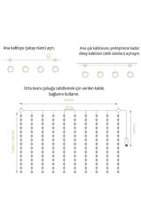 Torima LW-7 300 Ledli 10 Sarkıt Perde Led Işık, 8 Modlu Uzaktan Kumandalı, 3x3 Metre Peri Telli Led