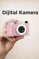 Mini Dijital Retro Kamera 48MP Selfie Video Vlog Kamerası CMR50 Pembe