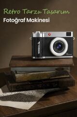 Mini Dijital Retro Kamera 48MP Selfie Video Vlog Kamerası CMR50 Siyah