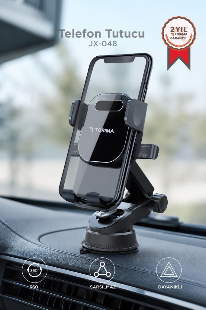 Telefon Tutucu 360 Derece Dönebilen Vantuzlu Araç İçi Oto Aksesuarları JX048 Siyah