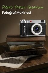 Torima Mini Dijital Retro Kamera Flip Ekranlı 48MP Selfie Video Vlog Kamerası CMR50 Siyah