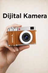 Mini Dijital Retro Kamera 48MP Selfie Video Vlog Kamerası CMR50 Kahverengi