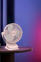 Torima F-15 Pembe Mini Fan Vantilatör I Asma Apartlı, 800 mAh Şarjlı, Type-C Girişli, Taşınabilir Fan