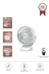 Torima F-15 Beyaz Mini Fan Vantilatör I Asma Apartlı, 800 mAh Şarjlı, Type-C Girişli, Taşınabilir Fan
