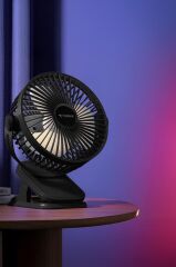 Torima F-15 Siyah Mini Fan Vantilatör I Asma Apartlı, 800 mAh Şarjlı, Type-C Girişli, Taşınabilir Fan