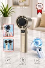 Şarjlı El Vantilatörü 120 Hız Ayarlı Taşınabilir Mini Fan F21 Altın