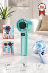 Şarjlı El Vantilatörü 120 Hız Ayarlı Taşınabilir Mini Fan F21 Yeşil