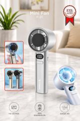 Şarjlı El Vantilatörü 120 Hız Ayarlı Taşınabilir Mini Fan F21 Beyaz