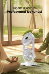 Torima F-22 Beyaz Mini Fan | Taşınabilir Çift Başlıklı Sessiz Vantilatör | Type-C Girişli, 3 Kademeli Hız Ayarı