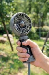 Şarjlı El Vantilatörü Turbo Hava Akışlı 6 Kademeli Taşınabilir Masa Fanı F63 Siyah
