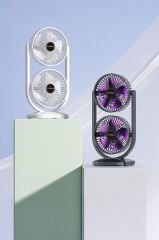 Torima F-22 Siyah Mini Fan | Taşınabilir Çift Başlıklı Sessiz Vantilatör | Type-C Girişli, 3 Kademeli Hız Ayarı
