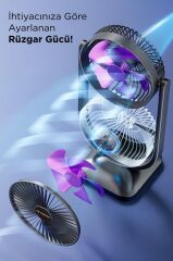 Torima F-22 Siyah Mini Fan | Taşınabilir Çift Başlıklı Sessiz Vantilatör | Type-C Girişli, 3 Kademeli Hız Ayarı