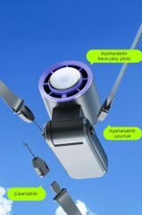 Torima F-24 Mor Ayarlanabilir Hızlı Katlanabilir Şarj Edilebilir Mini El Fanı