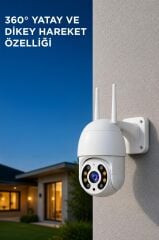 Güvenlik Kamerası 360 Derece Dönebilen Wifi Akıllı Ip Kamerası CMR41 Beyaz