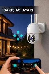 Güvenlik Kamerası 360 Derece Dönebilen Wifi Akıllı Ip Kamerası CMR41 Beyaz