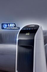 Vantilatör Kule Tipi Uzaktan Kumandalı Dijital Göstergeli Elektrikli Fan TF001 Beyaz
