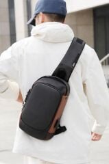 Omuz Çantası Şifreli Usb Şarjlı Günlük Çanta 88039 Kahverengi