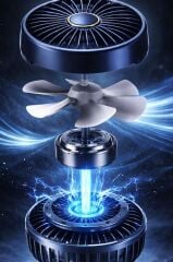 Şarjlı Masaüstü Vantilatör Dijital Göstergeli 90 Derece Katlanabilir Mini Fan F19 Beyaz