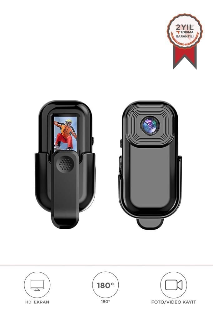 Giyilebilir Aksiyon Kamerası 1080P Hd Kayıt 140 Derece Geniş Açı Klips Tasarımlı Geniş Açılı CMR27 Siyah