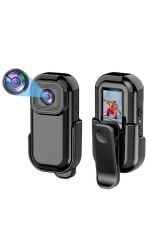 Giyilebilir Aksiyon Kamerası 1080P Hd Kayıt 140 Derece Geniş Açı Klips Tasarımlı Geniş Açılı CMR27 Siyah