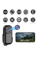 Giyilebilir Aksiyon Kamerası 1080P Hd Kayıt 140 Derece Geniş Açı Klips Tasarımlı Geniş Açılı CMR27 Siyah