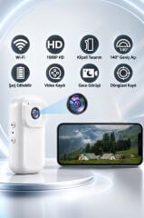 Giyilebilir Aksiyon Kamerası 1080P Hd Kayıt 140 Derece Geniş Açı Klips Tasarımlı Kamera CMR27 Beyaz