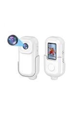 Aksiyon Kamerası 1080P HD Kayıt 140 Geniş Açılı Klips Tasarımlı Kamera CMR27 Beyaz