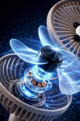 Şarjlı El Vantilatörü Masaüstü Stantlı 2 Kademeli Ayıcıklı Masa Fanı F68 Bej