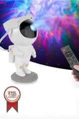 Astronot Projektör Led Galaksi Uzaktan Zamanlayıcı Kumandalı Gece Lambası LW6 Beyaz