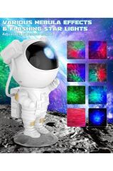 Astronot Projektör Led Galaksi Uzaktan Zamanlayıcı Kumandalı Gece Lambası LW6 Beyaz
