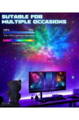 Astronot Projektör Led Galaksi Uzaktan Zamanlayıcı Kumandalı Gece Lambası LW6 Beyaz