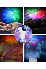 Astronot Projektör Led Galaksi Uzaktan Zamanlayıcı Kumandalı Gece Lambası LW6 Beyaz