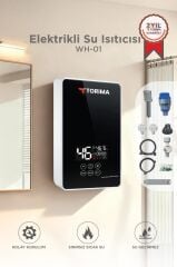 Şofben Elektrikli Su Isıtıcı 7000W Banyo Mutfak Tipi Duvara Monte Su Isıtıcısı WH01 Siyah