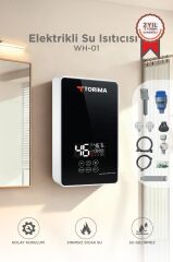 Torima Şofben Elektrikli Su Isıtıcı 7000W Banyo Mutfak Tipi Duvara Monte Su Isıtıcısı WH01 Siyah