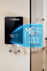 Şofben Elektrikli Su Isıtıcı 7000W Banyo Mutfak Tipi Duvara Monte Su Isıtıcısı WH01 Siyah