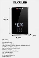 Şofben Elektrikli Su Isıtıcı 7000W Banyo Mutfak Tipi Duvara Monte Su Isıtıcısı WH01 Siyah