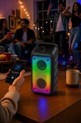 Bluetooth Hoparlör Rgb Işıklı Kablosuz Speaker KTS-1710 Siyah