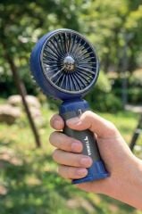 Şarjlı El Vantilatörü Turbo Hava Akışlı 6 Kademeli Taşınabilir Masa Fanı F63 Lacivert
