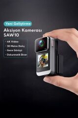 Giyilebilir Aksiyon Kamerası 4K Ultra Hd Kayıt Su Geçirmez Kamera AC05 Siyah