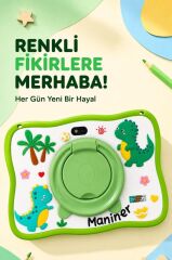 Maniner Eğitici Tablet 4GB 128GB Kılıf Hediyeli Çocuk Tableti M8 Yeşil