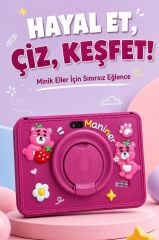 Maniner Eğitici Tablet 4GB 128GB Kılıf Hediyeli Çocuk Tableti M7 Vişne Rengi