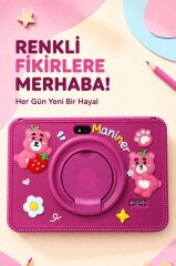Maniner Eğitici Tablet 4GB 128GB Kılıf Hediyeli Çocuk Tableti M7 Vişne Rengi